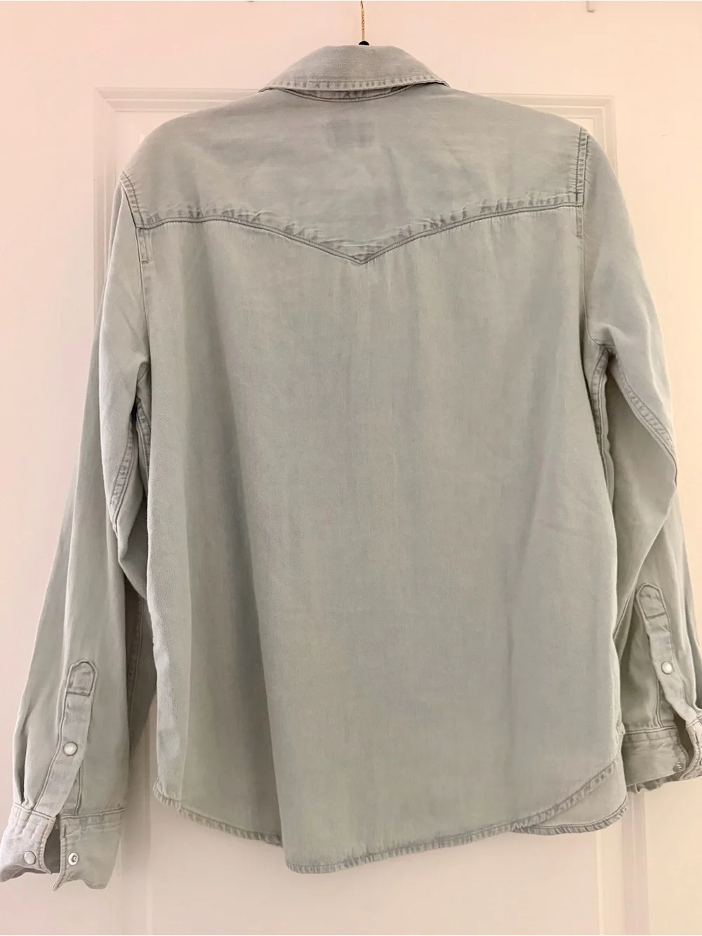 Levi's Light Blue Denim Shirt with Red Logo Patch - Picture 2 of 3